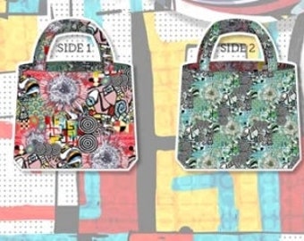 STENZO Tasche Panel Street Art Graffiti schwarz weiß bunt 100% Baumwolle  CANVAS Strandtasche Shopper Umhängetasche zum SELBERNÄHEN