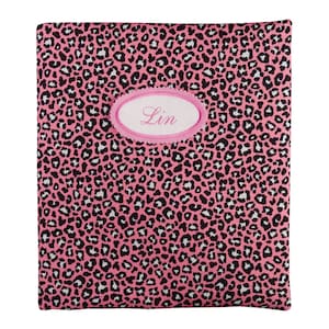 Ordner DIN A4 Leoprint Leopard rosa schwarz 8 cm Rückenbreite auf Wunsch mit Namen Schild "Name/Text"