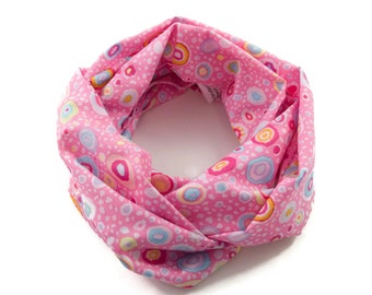 Kinder-Loopschal Schlauchschal Kringel rosa pink bunt (ca. 2,5 - 6 Jahre) - 100% Baumwolle