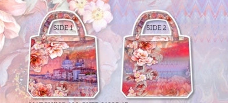 STENZO Tasche Panel Stadt Blumen rosa flieder pink lila bunt 100% Baumwolle CANVAS Strandtasche Shopper Umhängetasche zum SELBERNÄHEN Bild 4