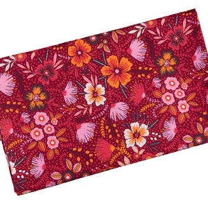 Damen-Loopschal Blumen wein rot rosa orange bunt ca. 25 cm x 140 cm 100% Baumwolle Rundschal Schlauchschal Bild 2