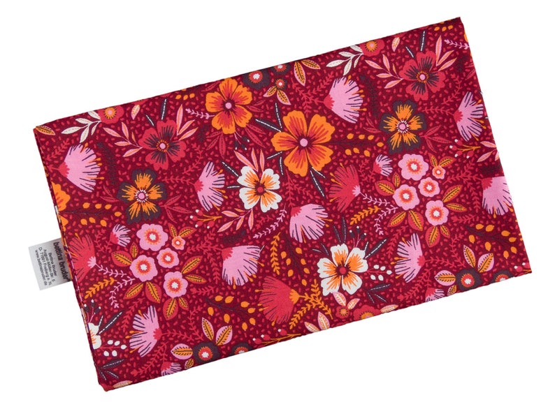 Damen-Loopschal Blumen wein rot rosa orange bunt ca. 25 cm x 140 cm 100% Baumwolle Rundschal Schlauchschal Bild 2