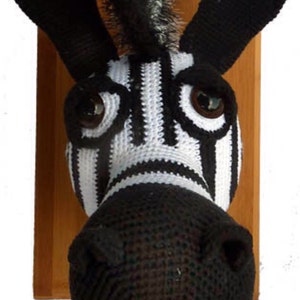 CROCHET PATTERN Zebra Wall Trophy This is a crochet pattern, not the finished product image 2