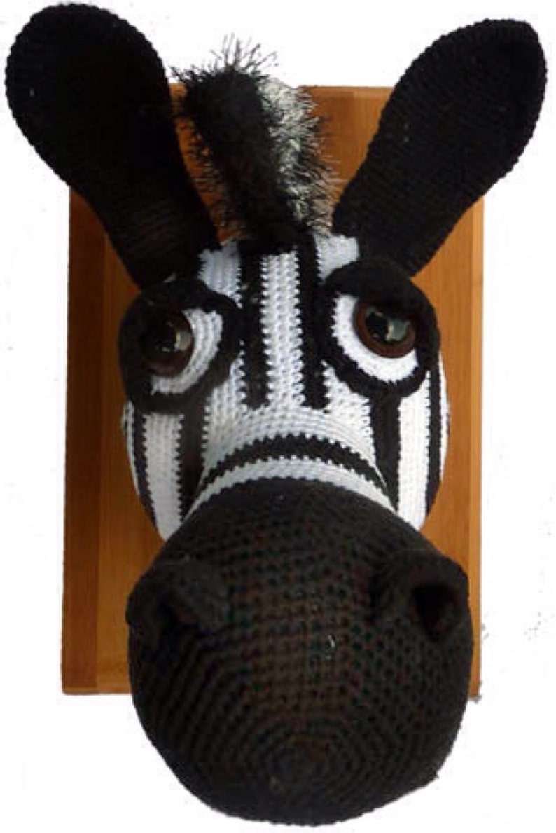 CROCHET PATTERN Zebra Wall Trophy This is a crochet pattern, not the finished product image 2