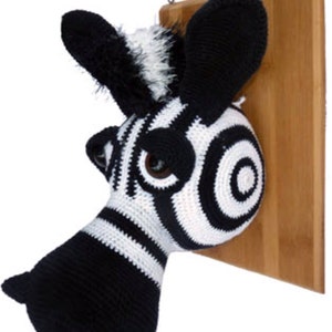 CROCHET PATTERN Zebra Wall Trophy This is a crochet pattern, not the finished product image 1