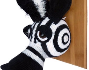 CROCHET PATTERN  Zebra Wall Trophy (This is a crochet pattern, not the finished product)