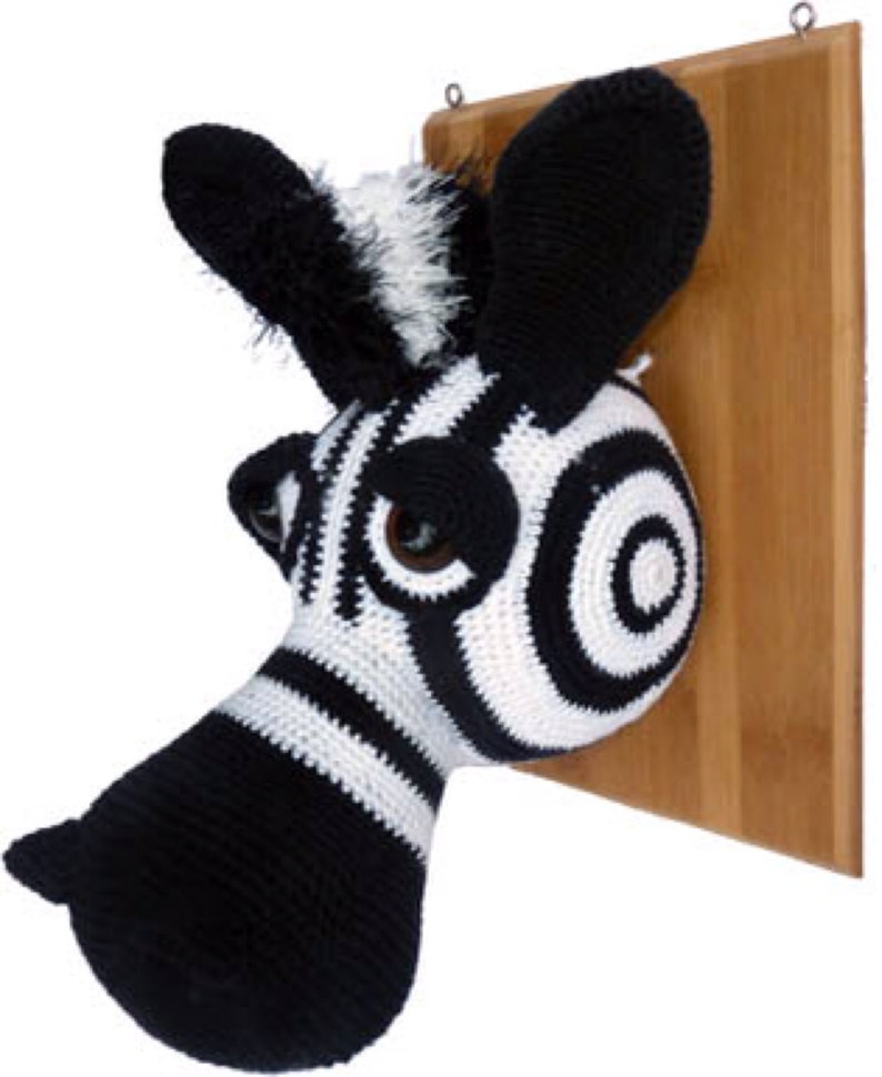 CROCHET PATTERN Zebra Wall Trophy This is a crochet pattern, not the finished product image 1