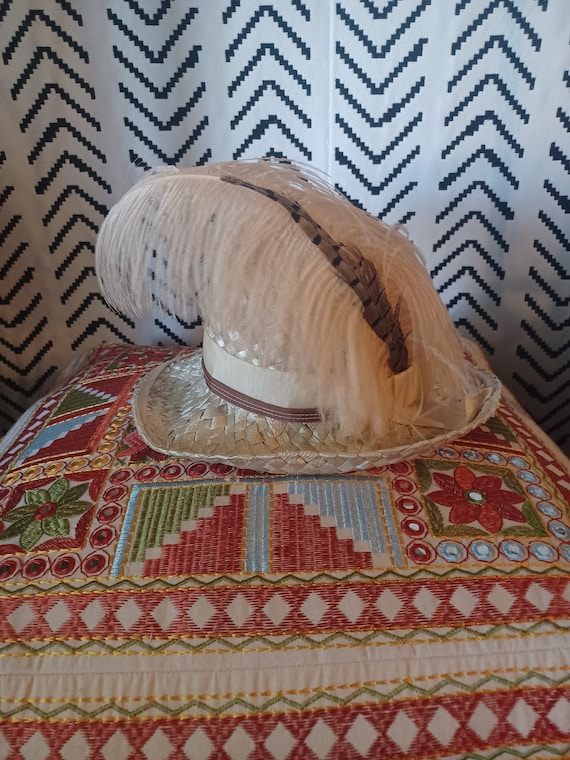 Feather brim hat
