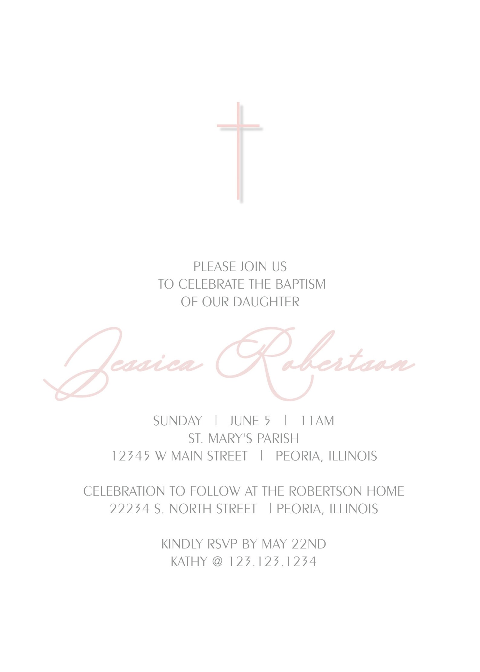 Minimalist Baptism Invitation Digital Download Baptism Etsy