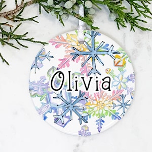 Personalized Snowflake Ornament, Custom Christmas Ornament, Christmas Gift, Snowflakes, Keepsake