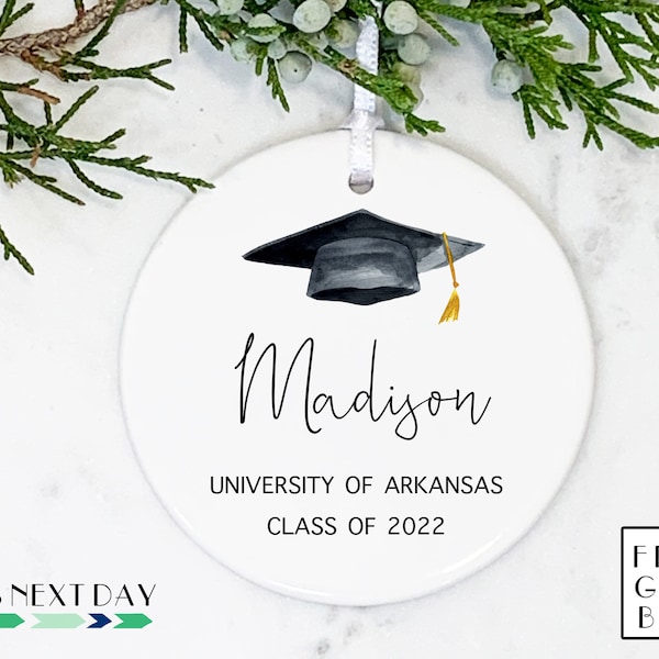 Graduation Ornament, Graduation Keepsake, Personalized Name, College, University, High School, Custom, Graduation Gift, Ceramic, 2024