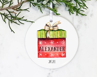 Personalized Name Ornament, 2023, Custom Christmas Ornament, Christmas Gift, Co-worker Gift, Ornament for him, Ceramic