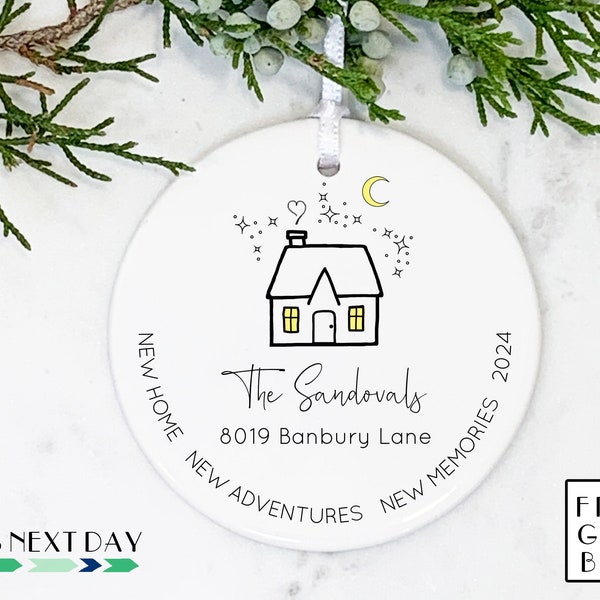 New Home Ornament, New Adventure New Memories, First Christmas In Our New Home, Housewarming Gift, New Home Keepsake, 2024, Ceramic