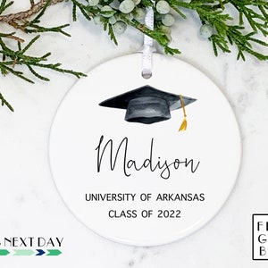 Personalized Graduation Ornament, College, University, High School, Custom, Graduation Gift, Graduation Keepsake, Masters Degree, 2025