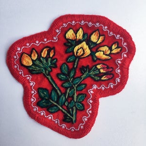 Embroidery stickers,patches for clothing,Symmetric flower embroidery  sticker,2pcs/lot