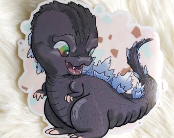 Heckin' Chonker Godzilla - clear sticker