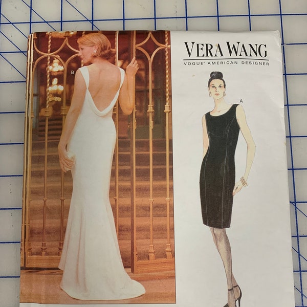 VERA WANG 1997 low back dress-Vogue 1944---- size 8-10-12---cut on 12- all sizes available---EASY