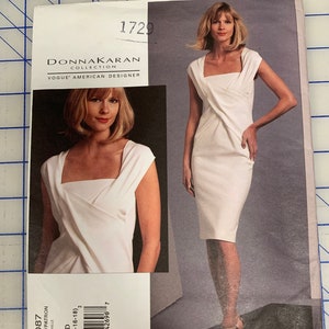 Donna KARAN Collection Dress Vogue 1087-  sz. 12-14-16-18  UNCUT/ff