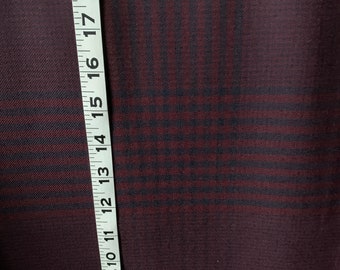 Beautiful PENDLETON  WORSTED wool Glen Plaid in Wine & Navy  (will cut in full yards)