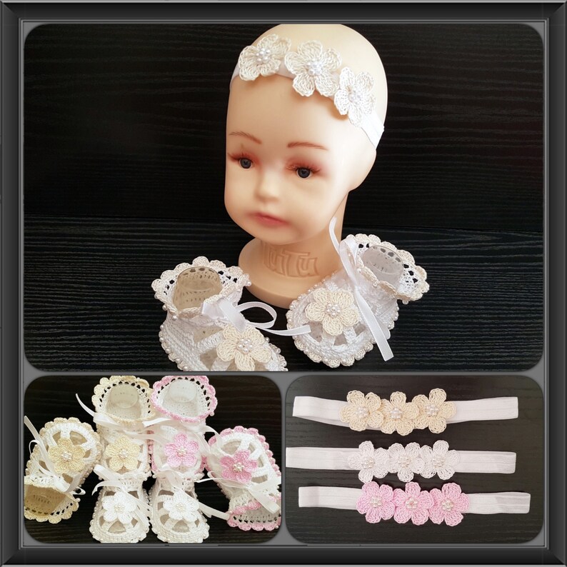 Crochet Girls Sandals And Headband Set main image 1