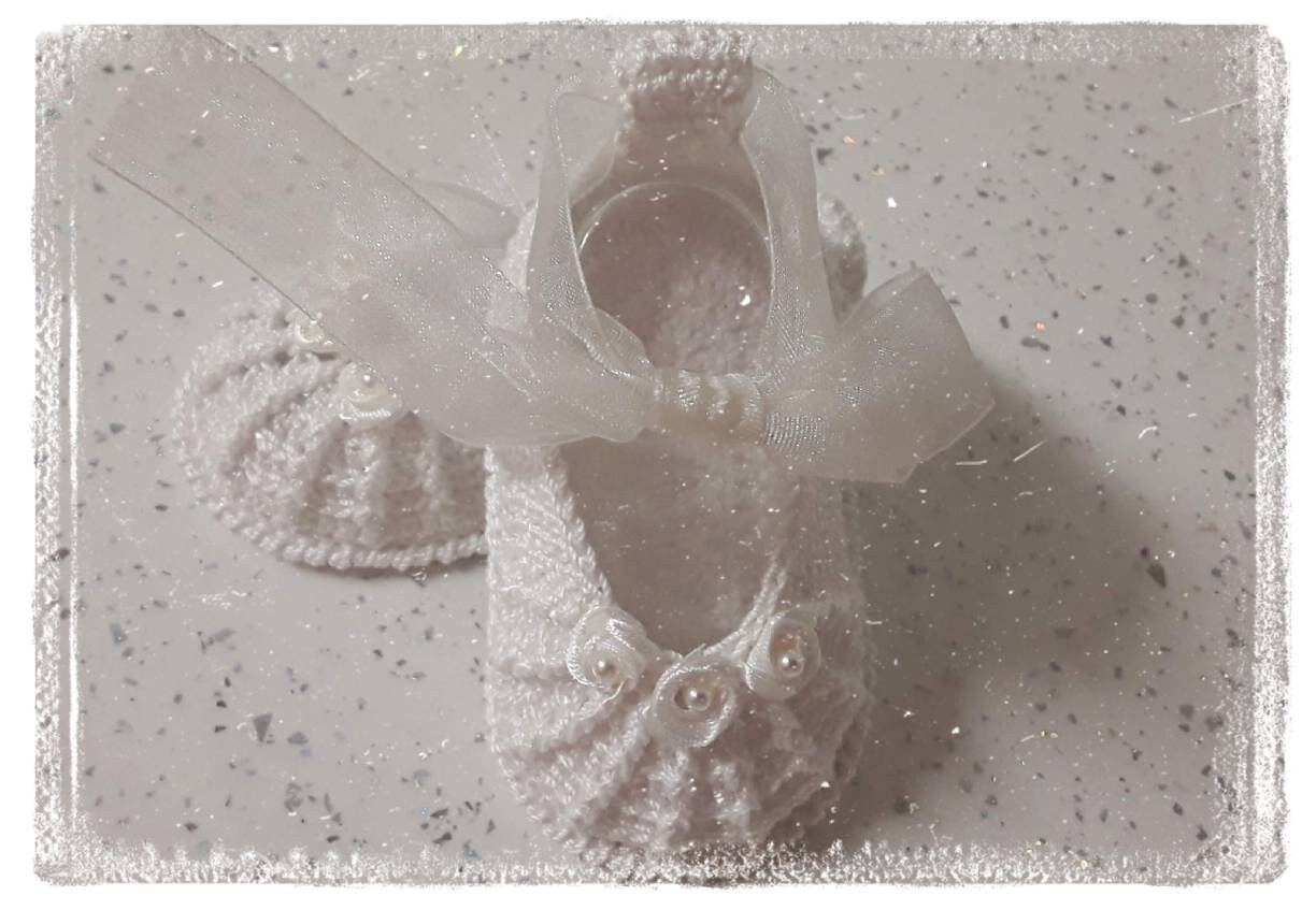 White Baby Crochet Shoes,crochet Ballarina Slippers, Crochet Baby Shoes ...