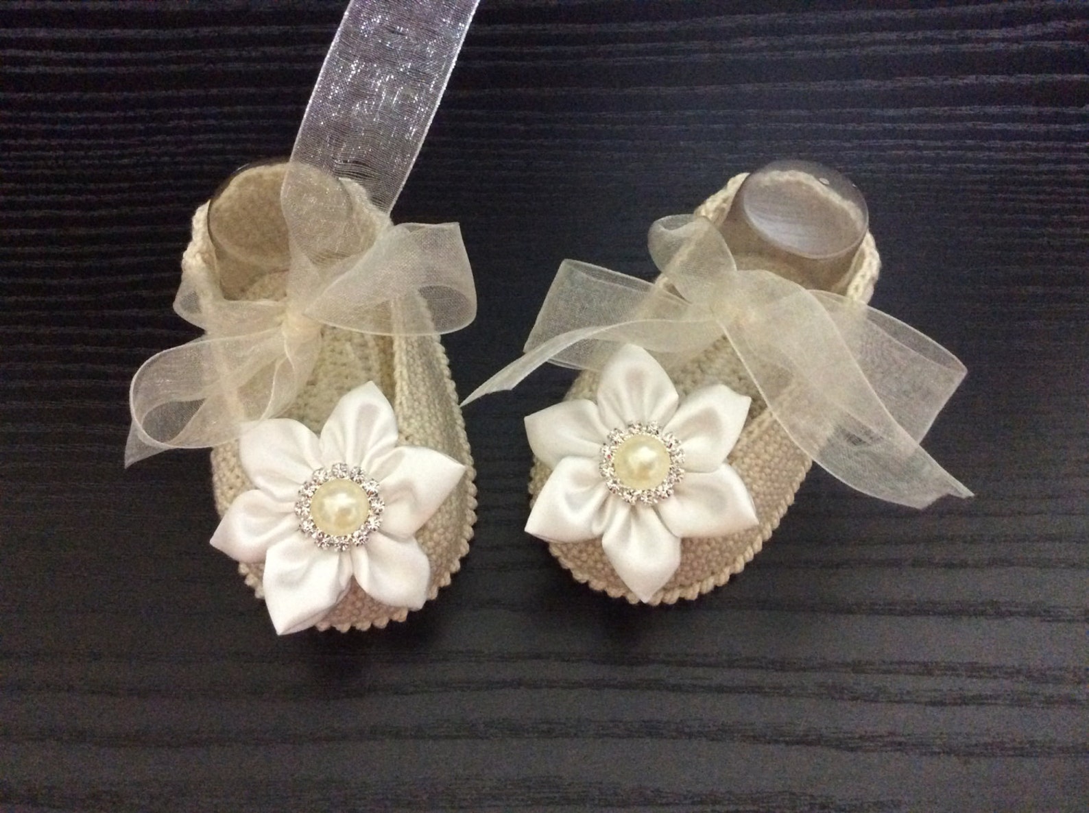 new baby girl booties, ballet slippers for baby girl and headband new baby girl booties, ballet slippers for baby girl and headband