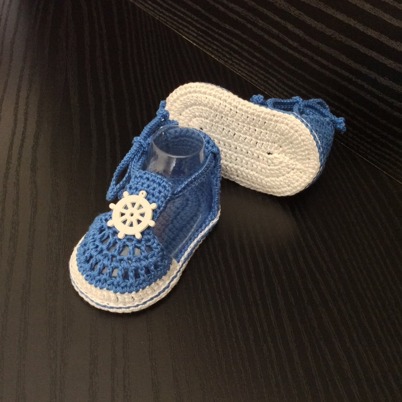 Baby crochet shoes Baby Boy Crochet Sandals in Blue or Gray Etsy