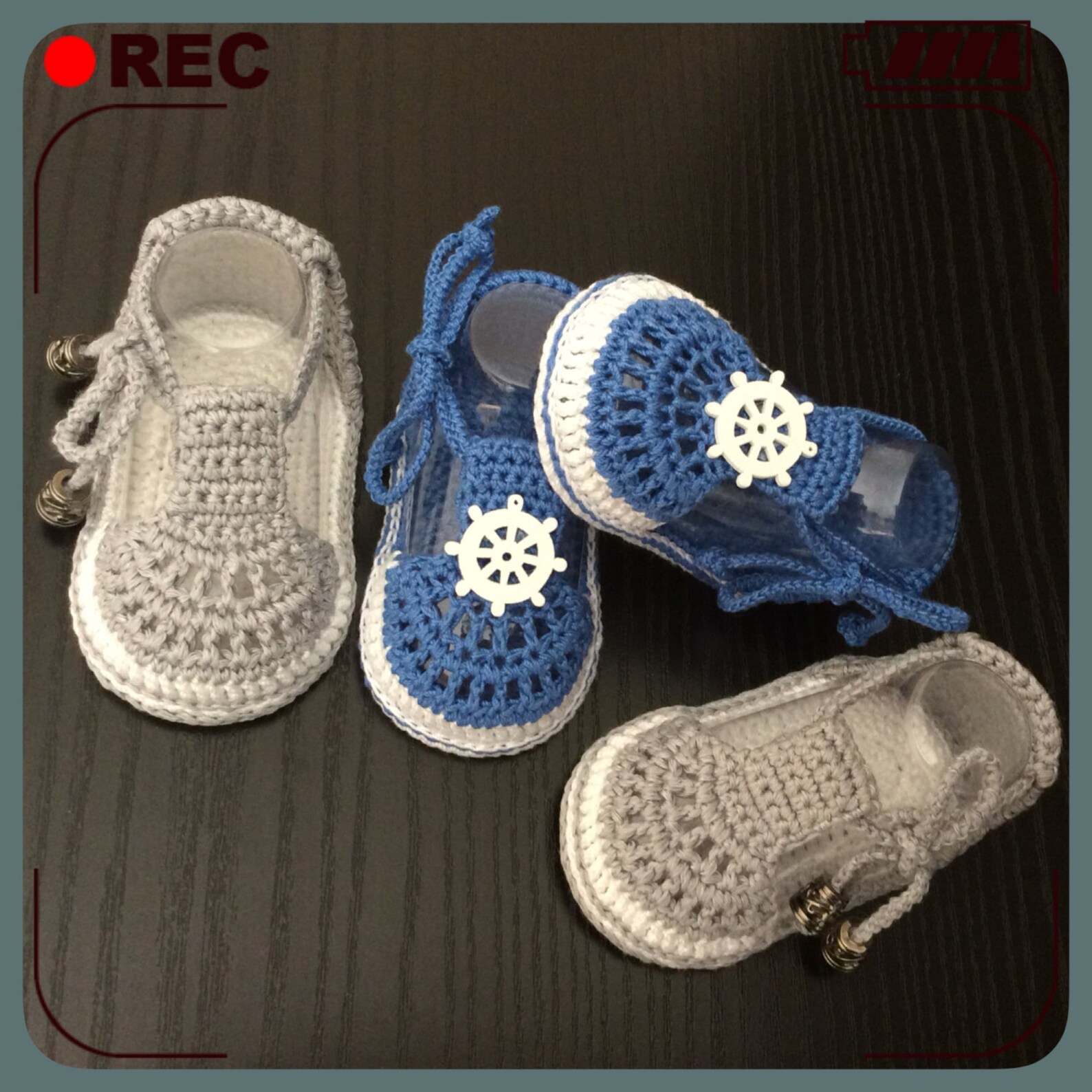 Baby Crochet Shoes, Baby Boy Crochet Sandals in Blue or Gray, Crochet ...