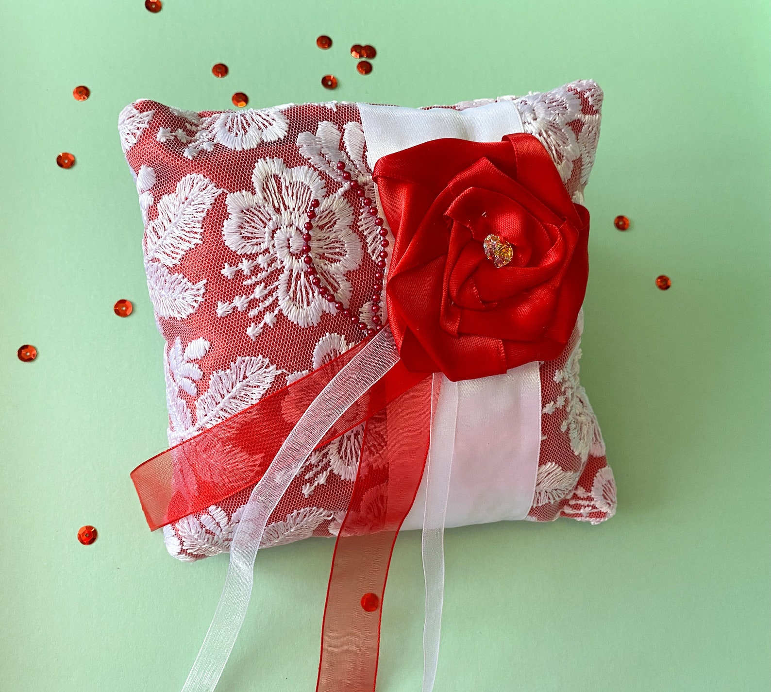 Wedding Ring Pillow Valentine Ring Pillow Wedding Pillow Etsy UK