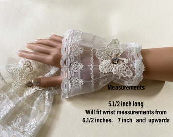 Bridal wrist cuffs, wedding wrist cuffs, lace wrist cuffs,