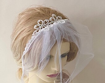 Birdcage veil, small birdcage veil, white birdcage veil