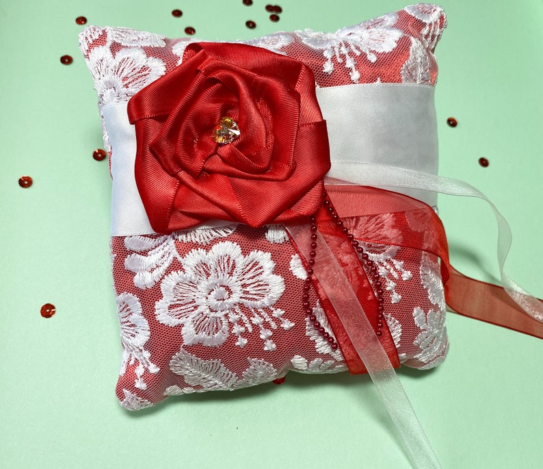 Wedding Ring Pillow Valentine Ring Pillow Wedding Pillow - Etsy UK