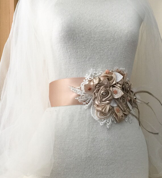flower sash for wedding dress