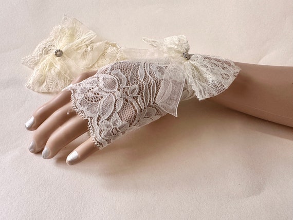 Butter Lace Gloves Champagne Lace Gloves Fingerless Gloves