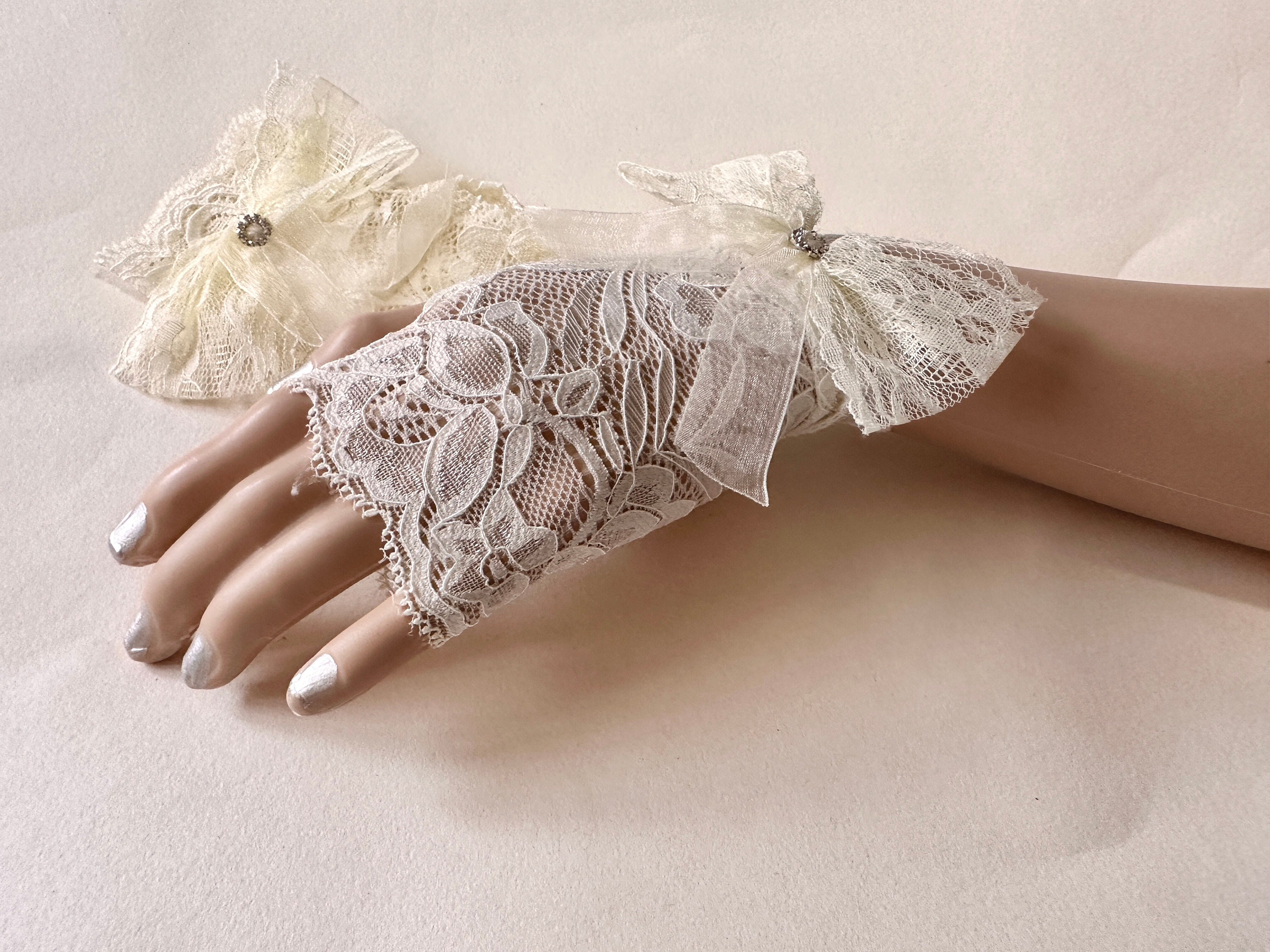 Butter Lace Gloves Champagne Lace Gloves Fingerless Gloves Etsy