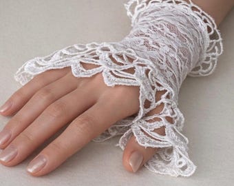 Guantes de boda, guantes de encaje color marfil, guantes de encaje sin dedos, guantes de encaje color marfil sin dedos,