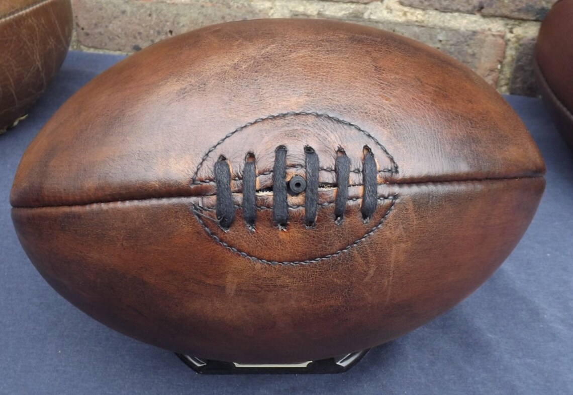 Vintage Style Old Fashioned Leather Rugby Ball superb Etsy