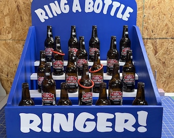 Bottle Ring Toss Carnival Game, Maple Plywood, with 6 Rings