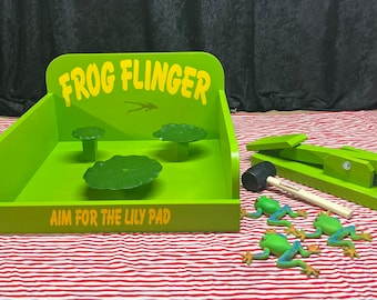 Deluxe Frog Flinger Carnival Game. Perfect for Trade Show, Rental, Birthday, Church, VBS or School Party. Carnival Games