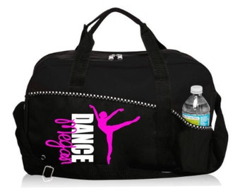 Personalized Duffle Bag Black White Polka Dots DANCE GYM | Etsy
