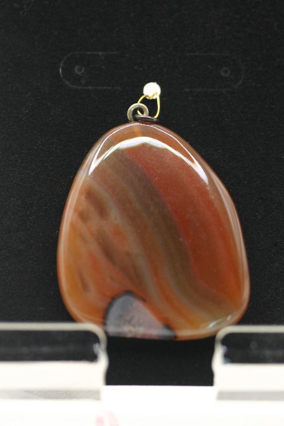 Brown Agate Tumbled Stone Pendent - image 1