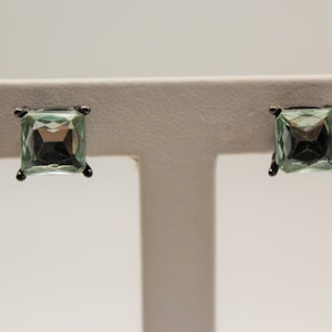 Light Green Square Stud Earrings
