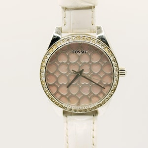 Fossil Large Ladies Hearts Faced Watch