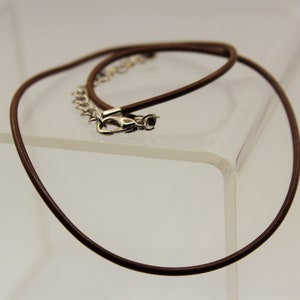 Brown Leather Look or Cord Necklace
