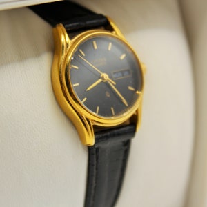 Citizen Ladies Watch with Black Leather Band
