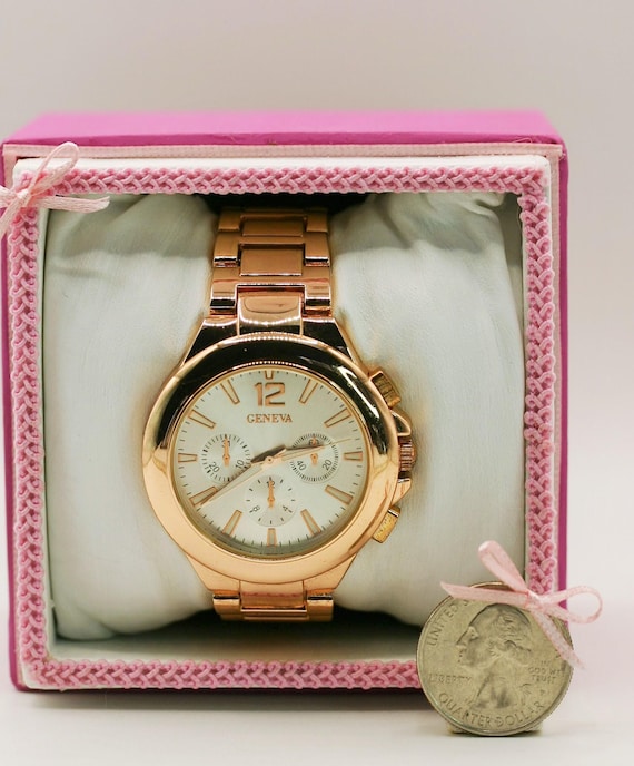 Rose Gold Geneva Watch UK
