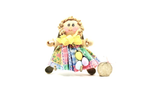 Handmade Easter Doll pin - image 1