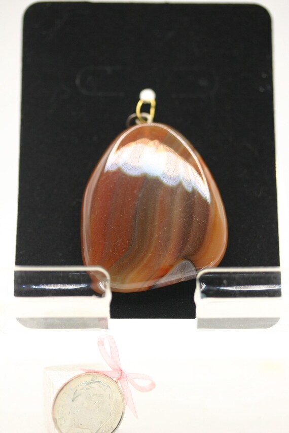 Brown Agate Tumbled Stone Pendent - image 2