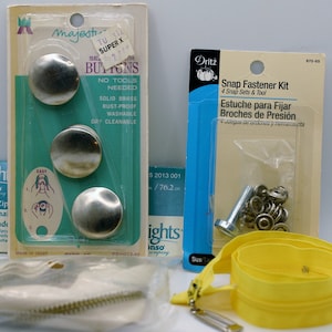 Sewing Notions Self Cover Buttons and Zippers and Snaps