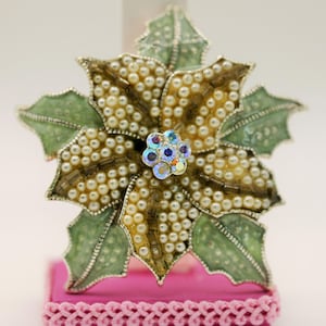 Poinsettia Christmas Brooch
